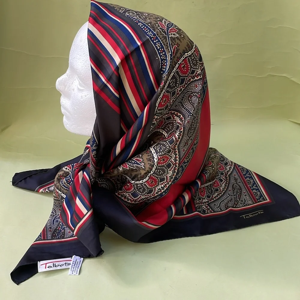 Vintage multicolored Talbots silk scarf